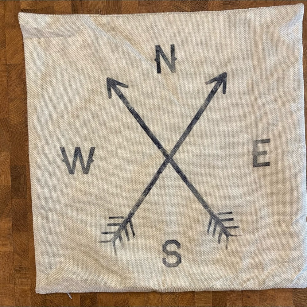 Farmhouse Compass Pillow Cover - Picture 2 of 5